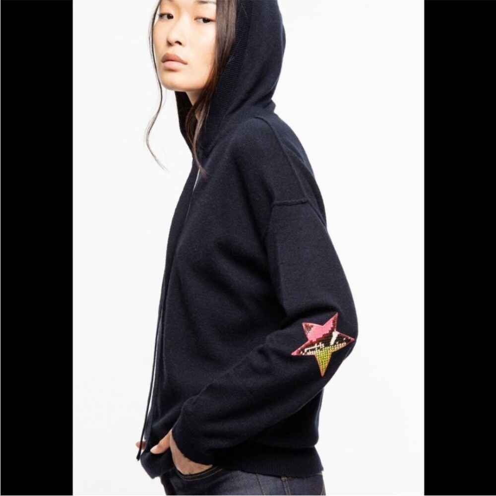 Zadig and voltaire black hoodie sweater